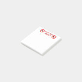 SlipperyJoe's Niet Lepel Spek rode waarschuwingsma Post-it® Notes (Schuin)