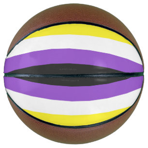 SlipperyJoe's Non-binaire Pride-vlag geel wit paar Basketbal