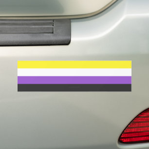 SlipperyJoe's Non-binaire Pride-vlag geel wit paar Bumpersticker
