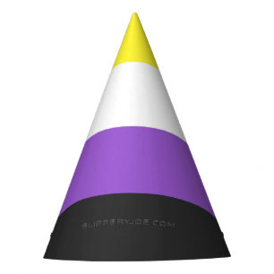 SlipperyJoe's Non-binaire Pride-vlag geel wit paar Feesthoedjes