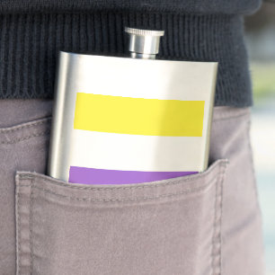 SlipperyJoe's Non-binaire Pride-vlag geel wit paar Flacon