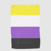SlipperyJoe's Non-binaire Pride-vlag geel wit paar Golfhanddoek (Voorkant)