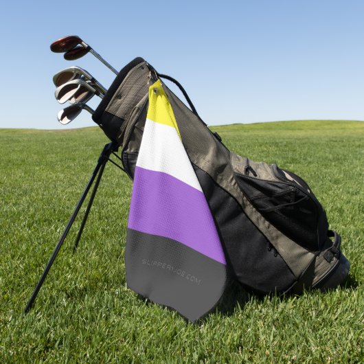 SlipperyJoe's Non-binaire Pride-vlag geel wit paar Golfhanddoek (Groen)