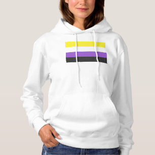 SlipperyJoe's Non-binaire Pride-vlag geel wit paar Hoodie