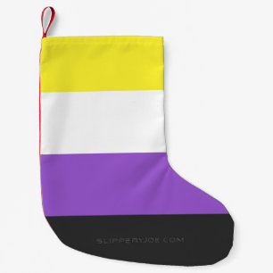 SlipperyJoe's Non-binaire Pride-vlag geel wit paar Kleine Kerstsok