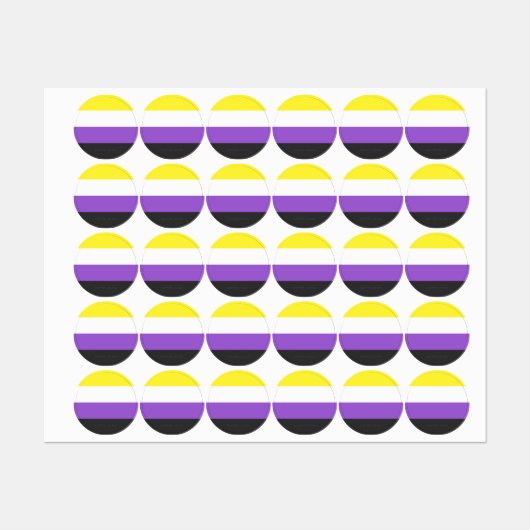SlipperyJoe's Non-binaire Pride-vlag geel wit paar Labels (Vel)