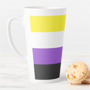 SlipperyJoe's Non-binaire Pride-vlag geel wit paar Latte Mok