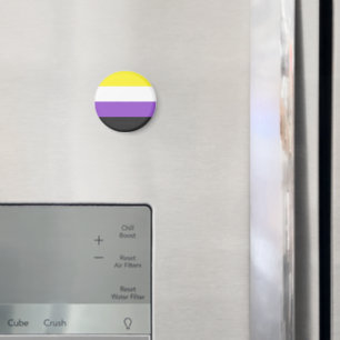 SlipperyJoe's Non-binaire Pride-vlag geel wit paar Magneet