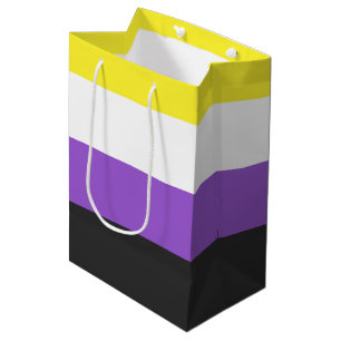 SlipperyJoe's Non-binaire Pride-vlag geel wit paar Medium Cadeauzakje