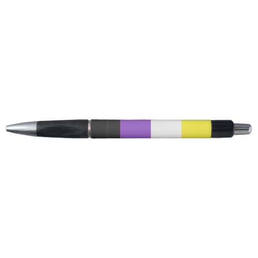 SlipperyJoe's Non-binaire Pride-vlag geel wit paar Pen (Voorkant)