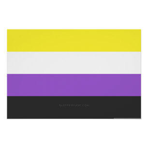 SlipperyJoe's Non-binaire Pride-vlag geel wit paar Perfect Poster