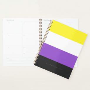 SlipperyJoe's Non-binaire Pride-vlag geel wit paar Planner