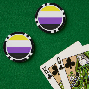 SlipperyJoe's Non-binaire Pride-vlag geel wit paar Poker Chips