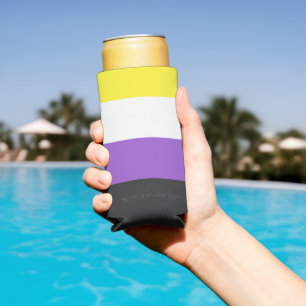 SlipperyJoe's Non-binaire Pride-vlag geel wit paar Seltzer Blikjeskoeler