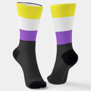 SlipperyJoe's Non-binaire Pride-vlag geel wit paar Sokken