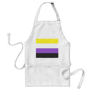SlipperyJoe's Non-binaire Pride-vlag geel wit paar Standaard Schort