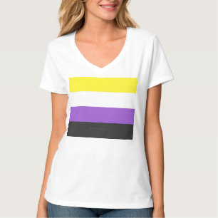SlipperyJoe's Non-binaire Pride-vlag geel wit paar T-shirt