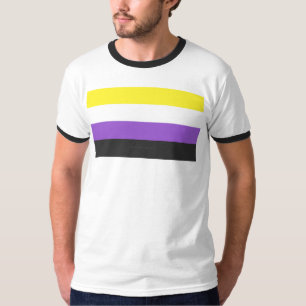 SlipperyJoe's Non-binaire Pride-vlag geel wit paar T-shirt