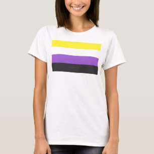 SlipperyJoe's Non-binaire Pride-vlag geel wit paar T-shirt