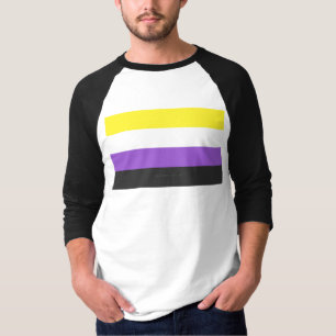 SlipperyJoe's Non-binaire Pride-vlag geel wit paar T-shirt