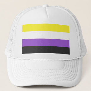 SlipperyJoe's Non-binaire Pride-vlag geel wit paar Trucker Pet