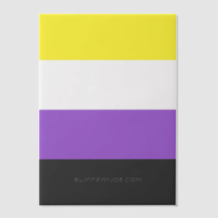 SlipperyJoe's Non-binaire Pride-vlag geel wit paar Vellum Uitnodigingen