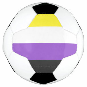 SlipperyJoe's Non-binaire Pride-vlag geel wit paar Voetbal
