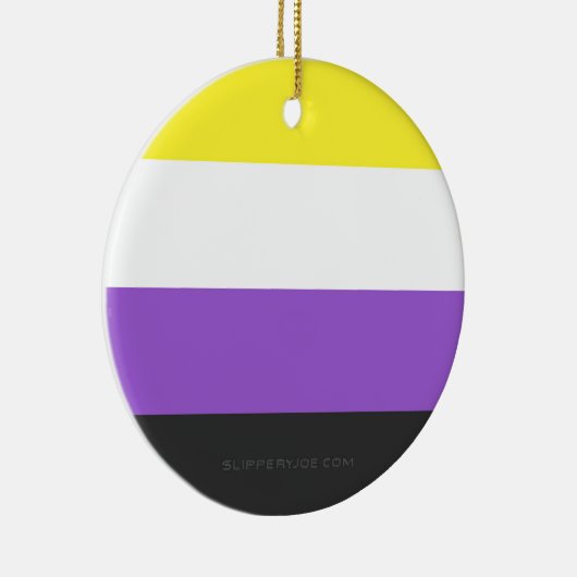 SlipperyJoe's Nonbinary Pride Vlag homoseksuele ge Keramisch Ornament (Rechts)