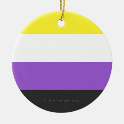 SlipperyJoe's Nonbinary Pride Vlag homoseksuele ge Keramisch Ornament (Voorkant)