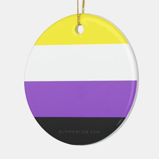 SlipperyJoe's Nonbinary Pride Vlag homoseksuele ge Keramisch Ornament (Links)