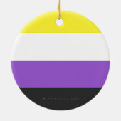 SlipperyJoe's Nonbinary Pride Vlag homoseksuele ge Keramisch Ornament (Achterkant)