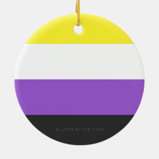 SlipperyJoe's Nonbinary Pride Vlag homoseksuele ge Keramisch Ornament (Achterkant)