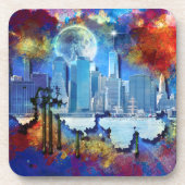 SlipperyJoe's NYC wolkenkrabbers gebouwen kunstwer Bier Onderzetter (Voorkant)