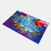 SlipperyJoe's NYC wolkenkrabbers gebouwen kunstwer Deurmat (Schuin)