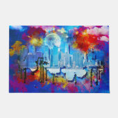 SlipperyJoe's NYC wolkenkrabbers gebouwen kunstwer Deurmat (Voorkant)