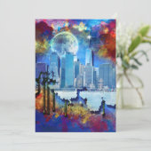 SlipperyJoe's NYC wolkenkrabbers gebouwen kunstwer Feestdagenkaart (Staand voorkant)