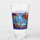 SlipperyJoe's NYC wolkenkrabbers gebouwen kunstwer Glas (Achterkant)