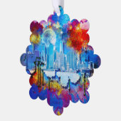 SlipperyJoe's NYC wolkenkrabbers gebouwen kunstwer Ornament Kaart (Links)