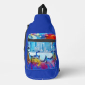 SlipperyJoe's NYC wolkenkrabbers gebouwen kunstwer Sling Bag (Voorkant)