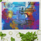 SlipperyJoe's NYC wolkenkrabbers gebouwen kunstwer Theedoek (Gevouwen)