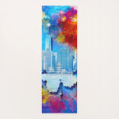 SlipperyJoe's NYC wolkenkrabbers gebouwen kunstwer Yogamat (Achterkant)