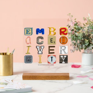 SlipperyJoe's omarmt diversiteit uitgesneden lette Acryl Bord