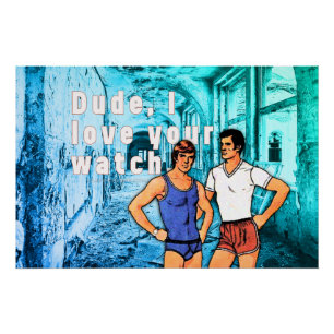 SlipperyJoe's ondergoed twee mannen cartoon verlat Perfect Poster