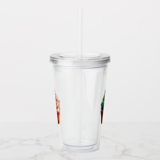 SlipperyJoe's oogverblindende regenboogcupcake wer Acryl Drinkbeker (Rechts)