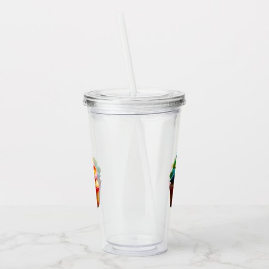 SlipperyJoe's oogverblindende regenboogcupcake wer Acryl Drinkbeker (Links)