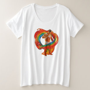 SlipperyJoe's opvallende moderne Pride-thema mascu Grote Maat T-shirt