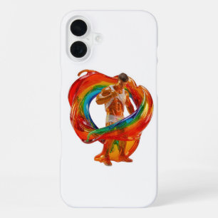 SlipperyJoe's opvallende moderne Pride-thema mascu iPhone 16 Plus Hoesje