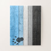 SlipperyJoe's otter-houten krat textuur beer co Legpuzzel (Verticaal)