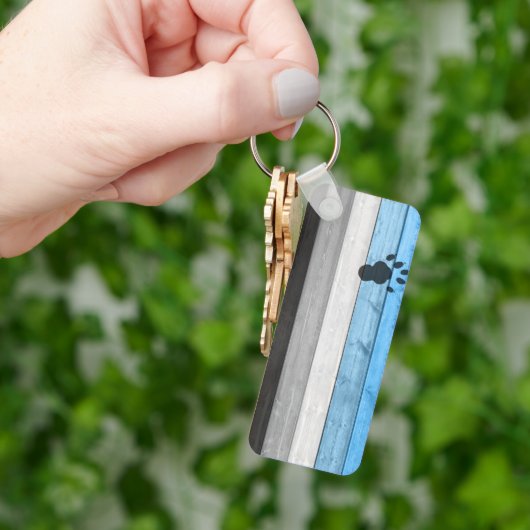 SlipperyJoe's otter-houten krat textuur beer co Sleutelhanger (Hand)