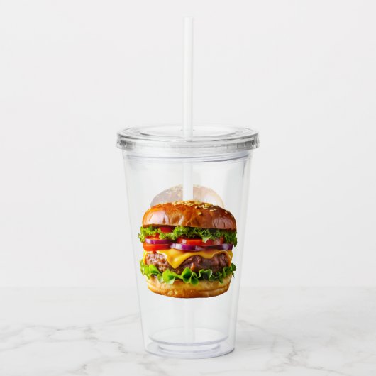 SlipperyJoe's overdonderende gestapelde hamburger Acryl Drinkbeker (Voorkant)